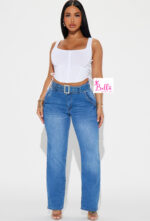 Pantalon en jean avec ceinture