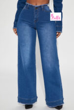 Pantalon en jean avec jambe large et taille destroy – Image 3