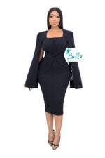 Robe moulante  midi - noire – Image 2