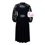 Robe avec ceinture - noire – Image 4