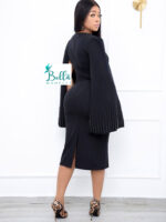 Robe moulante  midi - noire – Image 3