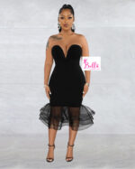 Robe bustier moulante - noire – Image 4