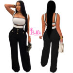 Ensemble pantalon avec bustier - noir – Image 3