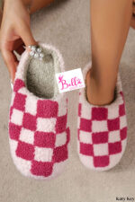Chausson damier - rose – Image 3