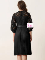 Robe avec ceinture - noire – Image 2