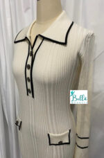 Robe pull bicolore - Blanche – Image 4