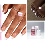 Pack de Faux ongles - 15 ongles en gel mains + 12 ongles pieds + 1 colle à ongles