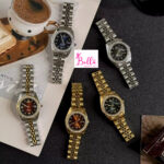 Montre Scottie - vert et bande dorée (+ boîte + sac + ajusteur de bande) – Image 3