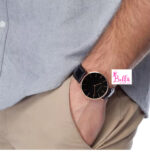 Montre Hannah Martin unisexe - cuir noir (+ boîte) – Image 3