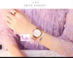 Montre Hannah Martin unisexe - blanc et bande dorée (+ boîte) – Image 4