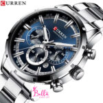 Montre Curren homme - bleu et bande argentée (+ boîte) – Image 3