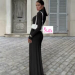 Robe longues manches (transparente) - noir – Image 2