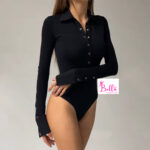 Bodysuit longues manches - noir – Image 4