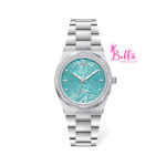 Montre Scottie - bleu turquoise et bande argentée (+ boîte + sac + ajusteur de bande) – Image 2