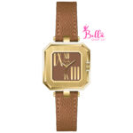 Montre Scottie - cuir marron et cadran doré (+ boîte + sac + ajusteur de bande) – Image 2