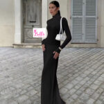 Robe longues manches (transparente) - noir – Image 4