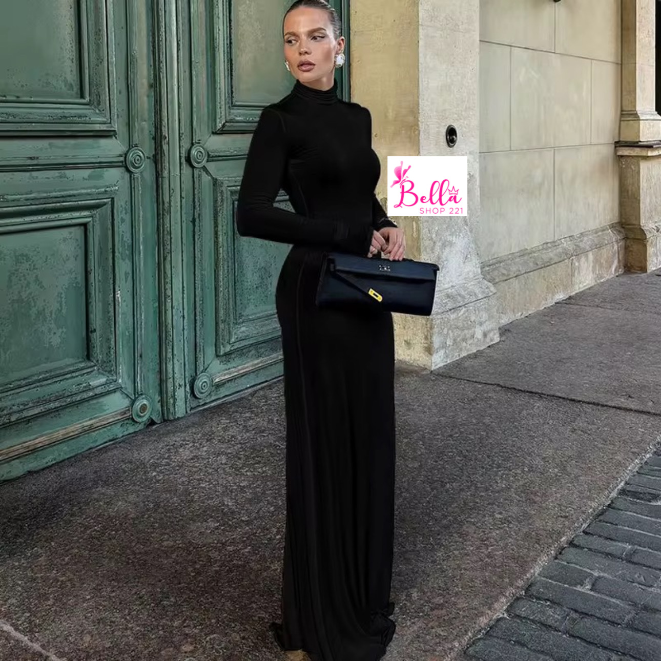 b11c3255-b1fe-4ddc-aec8-e0bd62774f50 Robe longues manches (transparente) - noir – Image 1