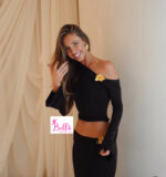 Ensemble jupe et top asymétrique - noir doré – Image 3