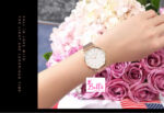 Montre Hannah Martin unisexe - blanc et bande dorée (+ boîte) – Image 3