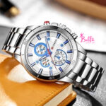 Montre Curren homme - bleu blanc et blande argentée (+ boîte) – Image 4