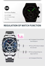 Montre Curren homme - bleu et bande argentée (+ boîte) – Image 8