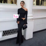 Ensemble jupe et top asymétrique - noir doré – Image 2