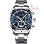 Montre Curren homme - bleu et bande argentée (+ boîte)