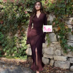 Robe longue manche - rouge bordeaux