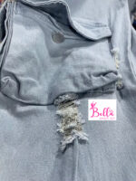 Combinaison cargo en jean - bleue – Image 4