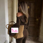Ensemble pantalon et top asymétrique - marron – Image 5