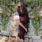 Robe longue manche - rouge bordeaux – Image 4