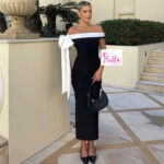 Robe moulante bicolore - noir blanc – Image 3