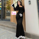Robe manches longues - noir blanc – Image 2