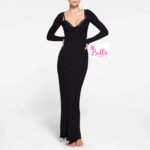 Robe moulante longue manche - noir – Image 4