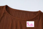 Robe moulante longue manche - marron – Image 4