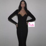 Robe moulante longue manche - noir – Image 3