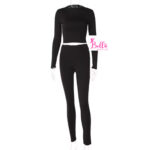 Ensemble pantalon et crop top - noir – Image 5