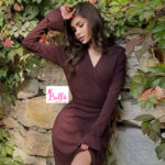 Robe longue manche - rouge bordeaux – Image 5
