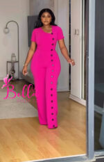 Combinaison avec détails boutons - rose – Image 2