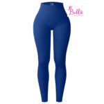 Legging taille haute côtelé et gainant - bleu
