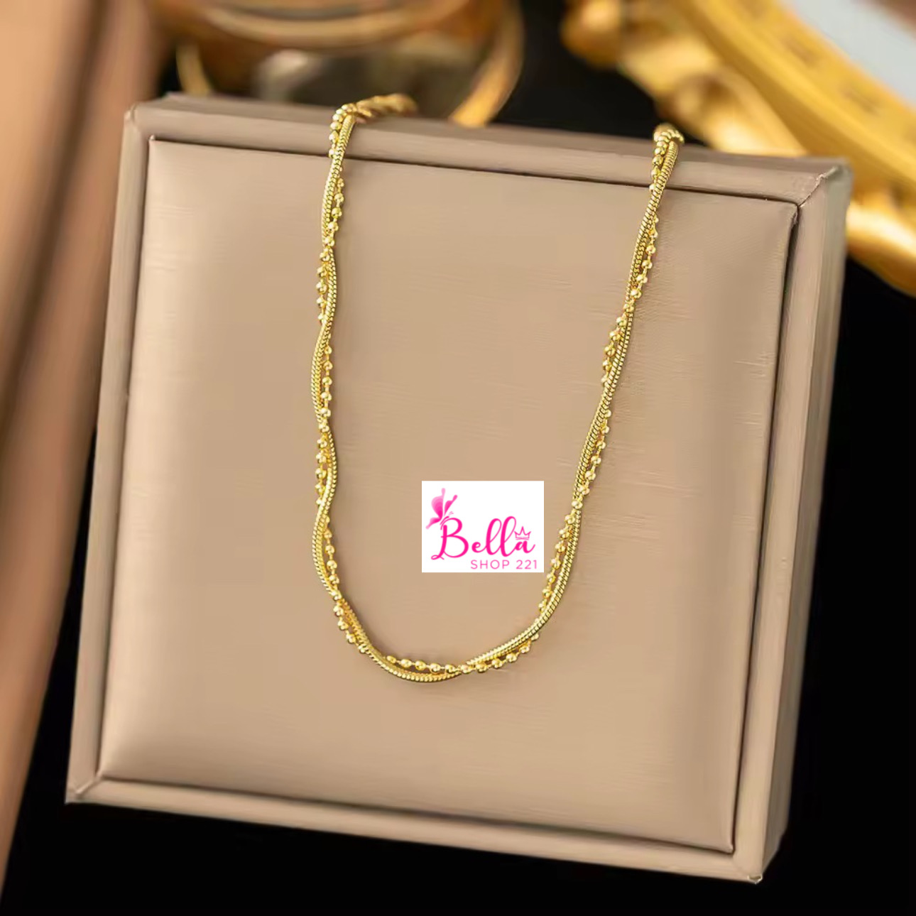 4ba0918c-d2b6-415f-b4f7-6640eace40d6 Collier - double tresse (acier au titane) – Image 1