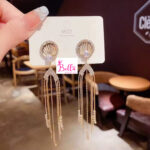 Boucles d’oreilles - coquillage en strass – Image 3