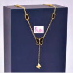 Collier papillon noir (acier au titane) – Image 2