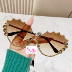 Lunette de soleil - marron avec strass