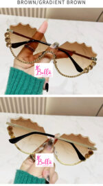 Lunette de soleil - marron avec strass – Image 2