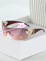 Lunette de soleil - rose avec cœur – Image 4