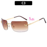 Lunette de soleil - marron avec détail papillon – Image 4