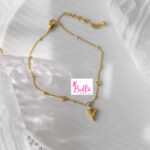 Chaîne de cheville cœur (acier au titane 18K) – Image 2