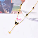 Collier papillon noir (acier au titane) – Image 3