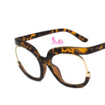 Lunette anti lumière bleue - cheetah rond – Image 3